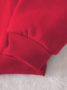 INAWLY Áo hoodie in hình nhân vật dành cho nữ, áo dài tay kiểu chui đầu, áo nỉ mùa thu. - Đỏ - Xem 4