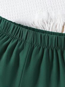 SHEIN 2pcs/Set Fashionable And Handsome Young Boys Simple Stand Collar Zipper Short Sleeve Top And Shorts, Casual