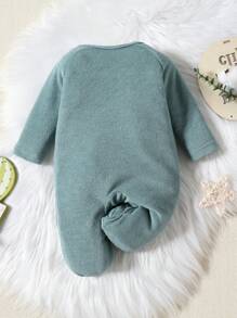 SHEIN Em bé Con trai Mô hình Cartoon Bộ Jumpsuit có giầy Đồ ngủ - Nhiều màu - Xem 2