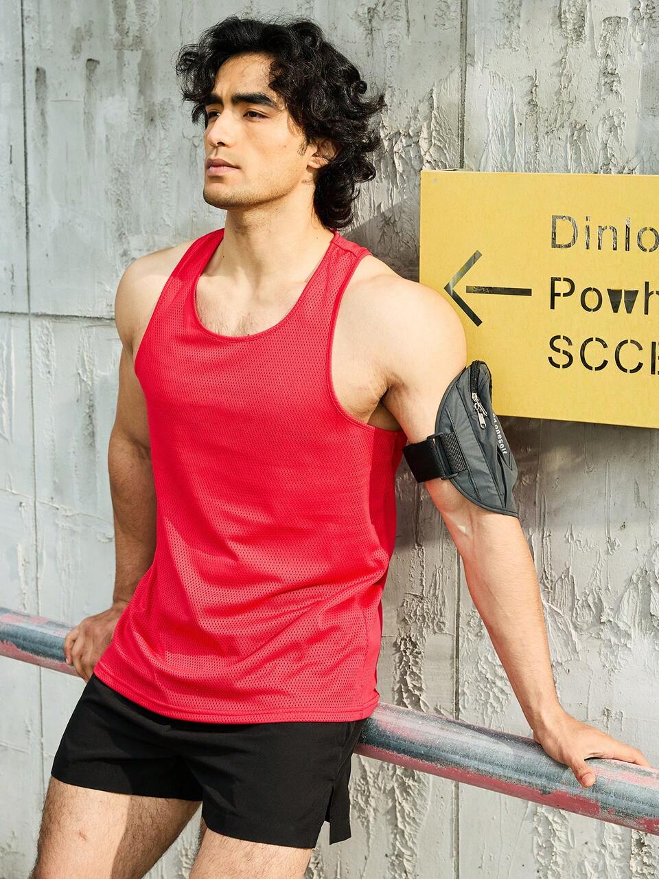 Men's Solid Color Mesh Breathable Tank Top And Shorts Sports Suit, Athletic Suit, Tracksuit Workout Set Gym Set Workout Set
