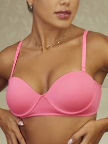 女士胸罩和內衣背心 - 玫紅色 - 查看 1