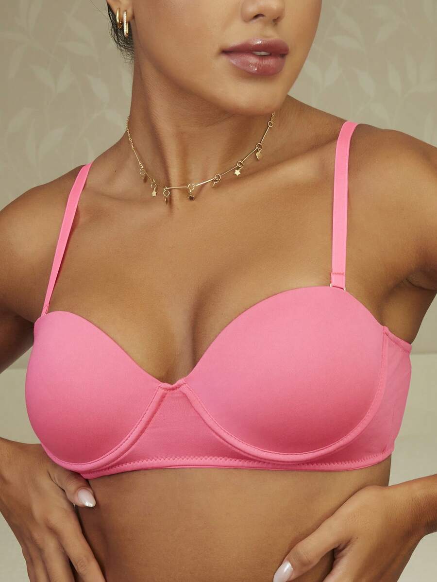 女士胸罩和內衣背心 - 玫紅色 - 查看 1