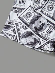 SHEIN EZwear Women's Dollar Pattern Round Neck Cami And Shorts Set - Multicolor - View 7