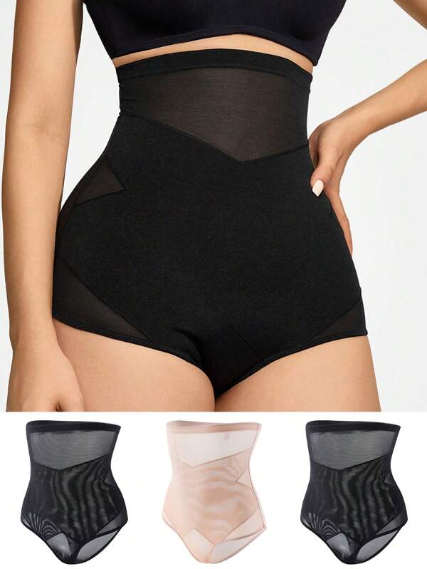 SHEIN Shape Frauen Mesh Splice Shapewear Unterteile (3 Stücke/set)