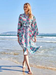 Aveloria Floral Print Long Sleeve Dress Fall Cloth For Women - Multicolor - View 1