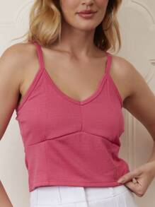 女士背心和吊帶衫 - 玫紅色 - 查看 5