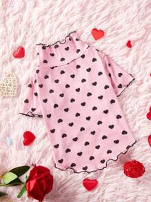 PETSIN Valentine's Day Pink & Black Heart Decor Pet Dog/Cat Knit Sweater