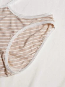 3pcs Women's Hollow Out Stripe Triangle Panties - Multicolor - View 3