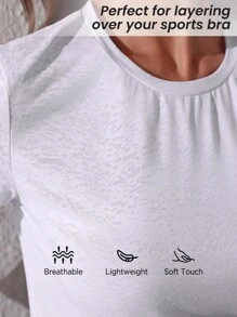 Lifespree Women's Knotted Solid Color Sports T-shirt - White - View 4