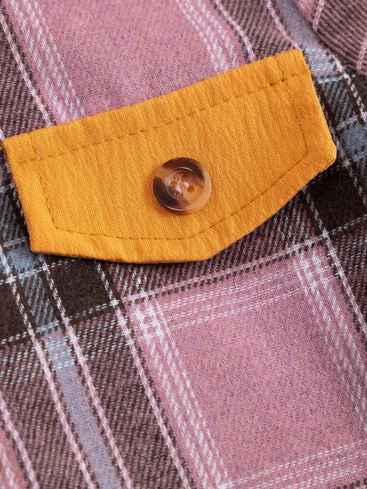 2pcs/Set Spring/Summer Baby Boys' Short Sleeve Plaid Shirt And Distressed Denim Overalls Shorts Fashion Outfits