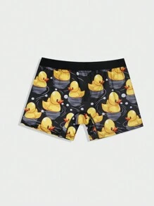 Calzoncillos Tipo Bóxer Con Estampado De Dibujos Animados Para Hombre - Amarillo - Ver 2