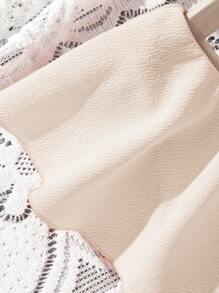 Sparklyn 少女荷葉邊裝飾有腰帶的連身衣 - 杏色 - 查看 3