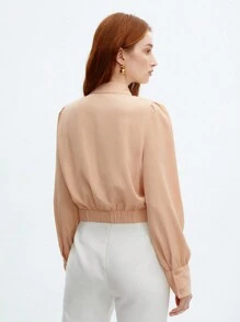 BizChic Women's Long Sleeve Shirt With Chain Decor - Pink - View 4