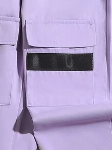 SHEIN 少女卡通貓印花短袖T恤和運動褲套裝 - 彩色 - 查看 3