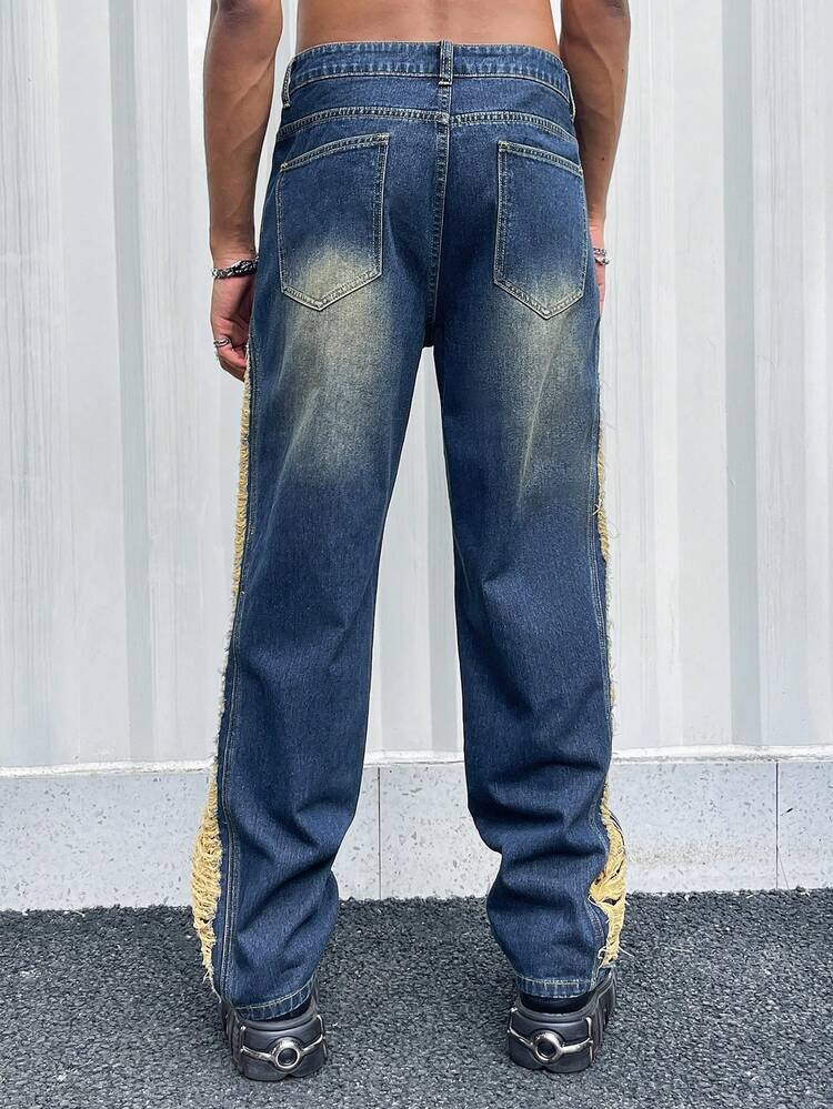 Men'S Washed Ripped Jeans