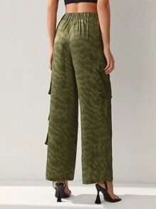 Daniela Ricciardelli 设计师波西米亚风女式全印花翻盖口袋阔腿裤，适合度假、春夏、节庆、伊比沙岛风格 - 彩色 - 查看 2