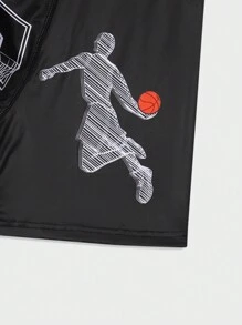 Men'S Basketball Frame Print Boxer Briefs - Black and White - View 4