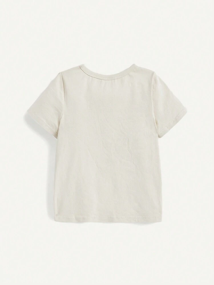 Baby Girls' 3pcs Floral Patterned Short Sleeve Tops With Round Neck