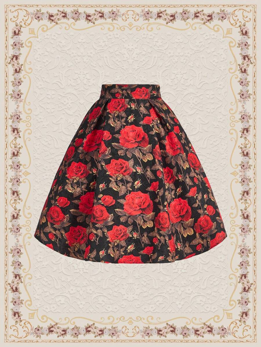 SHEIN DECDS Của phụ nữ In hoa Váy - Đỏ - Xem 1