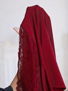 SHEIN Frenchy 大尺碼女裝長袖蕾絲拼接連身衣