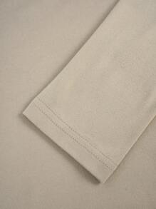 SHEIN 女士連帽長袖t卹 - 卡其色 - 查看 5