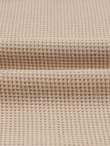 Astylish 菱格拼接鬆餅紋紐扣前開衫襯衫 - 杏色 - 查看 5