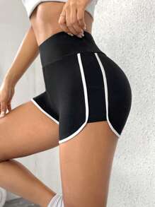 SHEIN Unity Women'S Color-Block Edge Shorts Leggings - Black - View 1