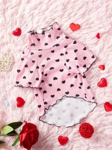 PETSIN Valentine's Day Pink & Black Heart Decor Pet Dog/Cat Knit Sweater