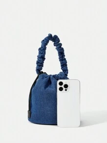 SHEIN MOD 女士時尚黑色手提包 - 深色水洗藍 - 查看 10