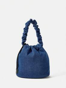 SHEIN MOD 女士時尚黑色手提包 - 深色水洗藍 - 查看 7