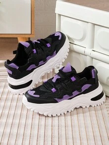 Thoáng khí Và Thoải mái Lưới Đế dày Của phụ nữ Giày thể thao Với Tăng Chiều cao , Giải trí Và Đúng mốt Lady Bố Phong cách Giày thể thao - Nhiều màu - Xem 6