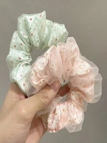 ROMWE Kawaii 1入隨機顏色菊花與網狀雙層髮帶 - 彩色 - 查看 4