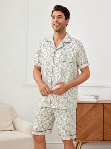 Conjunto De Ropa Informal Para Hombres Con Estampado De Dibujos Animados