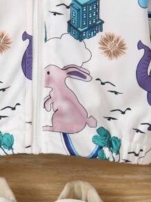 嬰兒男童卡通印花連帽夾克 - 彩色 - 查看 4