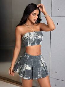 Women's Denim Strapless Top - Multicolor - View 6