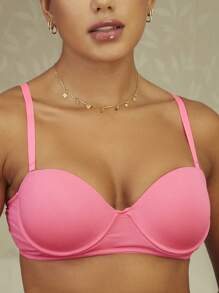 女士胸罩和內衣背心 - 玫紅色 - 查看 3