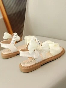 Kids' Fashionable Comfortable Flat Sandals With Strap For Girls - Beige - View 3