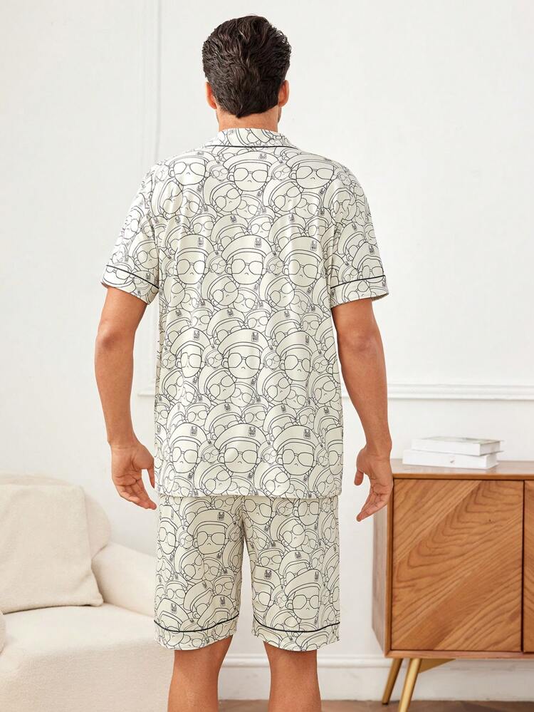 Men'S Cartoon Printed Lounge Wear Set