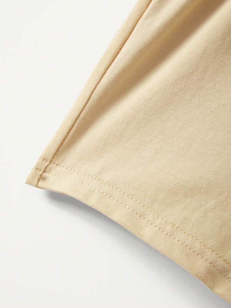 Baby Boy Letter Print Round Neck Pullover T-Shirt And Shorts Four-Piece Set Matching Set