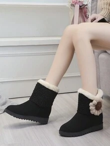 女童中筒靴、踝靴、雪地靴和花靴 - 黑色 - 查看 1