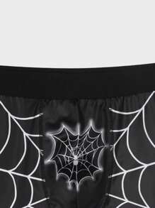 Boxer Briefs Con Patrón De Telaraña Para Hombres - Blanco y Negro - Ver 3