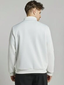 Manfinity Sport Corelite Boyfriend Style Men's Letter Printed Zippered Front Sport Jacket Workout Tops