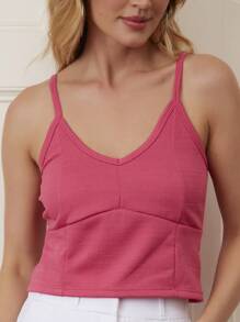 女士背心和吊帶衫 - 玫紅色 - 查看 3