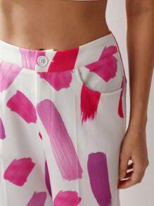 Dé Johnea Bianca Designer Print Pocket & Side Stripe Design Suit Pants, For Holiday, Festival - Multicolor - View 7