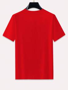 Men'S Graffiti Print Short Sleeve T-Shirt - Red - View 2