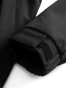 男士束口帽休閒外套 - 黑色 - 查看 4