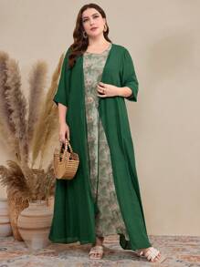 Al Najma Co-Ords Ukuran Plus Plants Casual - MultiWarna - View 3