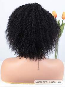 Short Kinky Curly Wig L Lace Side Part Wig Natural  Hair Wig 10 Inch 150% Density Wig - S1 - View 2