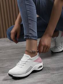 Ladies' Fashionable New Style Breathable Slip-On Sport Shoes - White - View 2