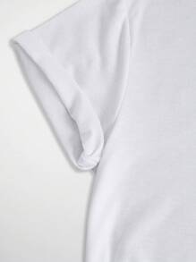 SHEIN T-shirt à manches courtes avec imprimé slogan NE PAS TOUCHER À MES SENTIMENTS